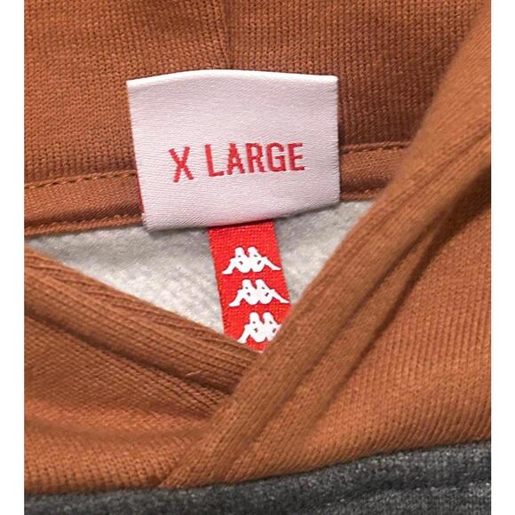 Y2K Kappa Brown & Gray Hoodie Sweatshirt – Men’s XL - Picture 6 of 7